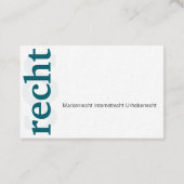 Professionele visitekaartjes voor advocaat tealbla (Achterkant)