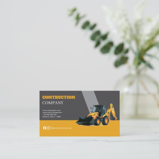Professionele Visitekaartjes voor Construction Com (Staand voorkant)