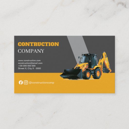 Professionele Visitekaartjes voor Construction Com (Voorkant)