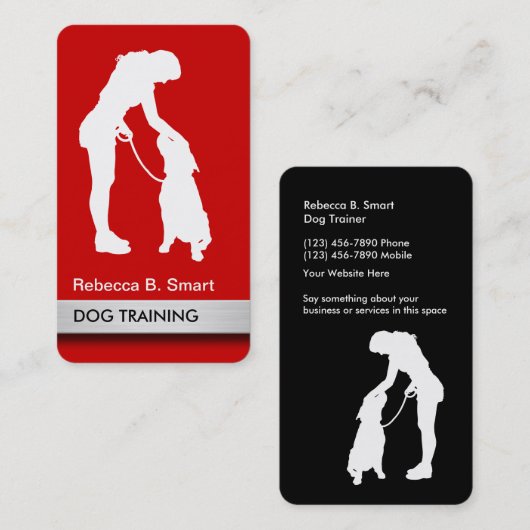 Professionele Visitekaartjes voor Dog Trainer (Voorkant / Achterkant)