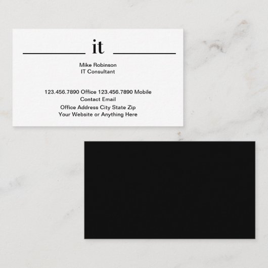 Professionele Visitekaartjes voor informatietechno (Voorkant / Achterkant)