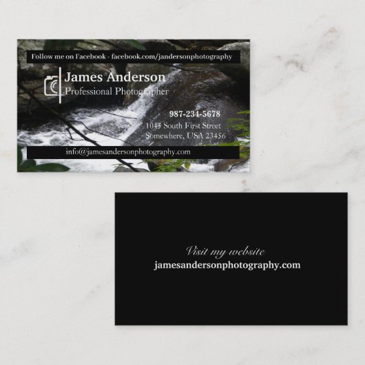 Professionele Visitekaartjes voor landschapsfotogr (Voorkant / Achterkant)