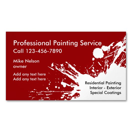 Professionele Visitekaartjes voor schilders Visitekaartje Magneet (Voorkant)