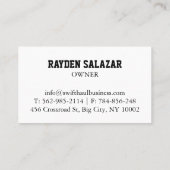 professionele visitekaartjes voor vrachtvervoer (Achterkant)