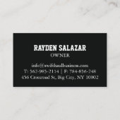 professionele visitekaartjes voor vrachtvervoer (Achterkant)