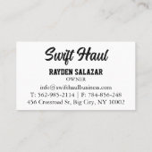 professionele visitekaartjes voor vrachtvervoer (Achterkant)