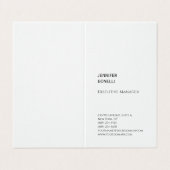 Professionele vlakke minimalistische moderne linne visitekaartje (Buitenkant ongevouwen)