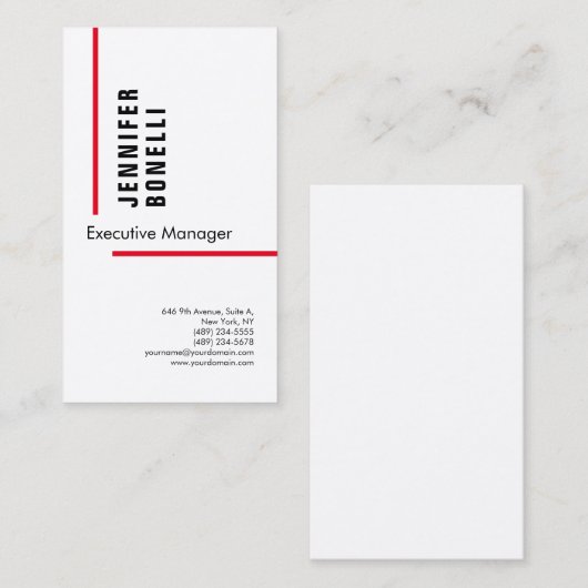 Professionele vlakke minimalistische moderne trend visitekaartje (Voorkant / Achterkant)