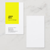 Professionele vlakte minimalistische moderne geel  visitekaartje (Voorkant / Achterkant)