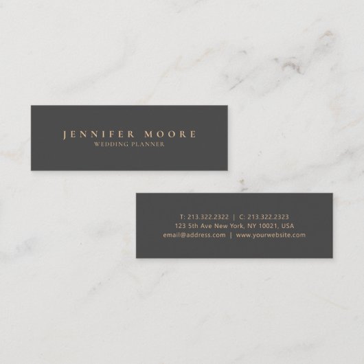 Professionele vlekken, grijs en goud mini visitekaartje (Voorkant / Achterkant)