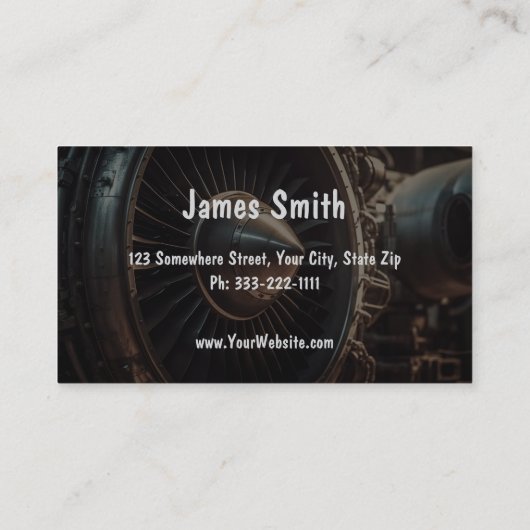 Professionele Vliegtuig Mechanic Services Kaarten Visitekaartje (Achterkant)