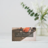 Professionele vloerbedekking en ketel visitekaartje (Staand voorkant)