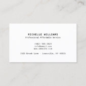 Professionele vloerbedekking en Visitekaartje van (Achterkant)