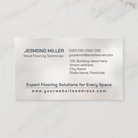 Professionele Vloeren Diensten - Vloerinstallatie Visitekaartje (Achterkant)