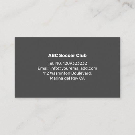 Professionele Voetbal coach Modern Visitekaartje (Achterkant)