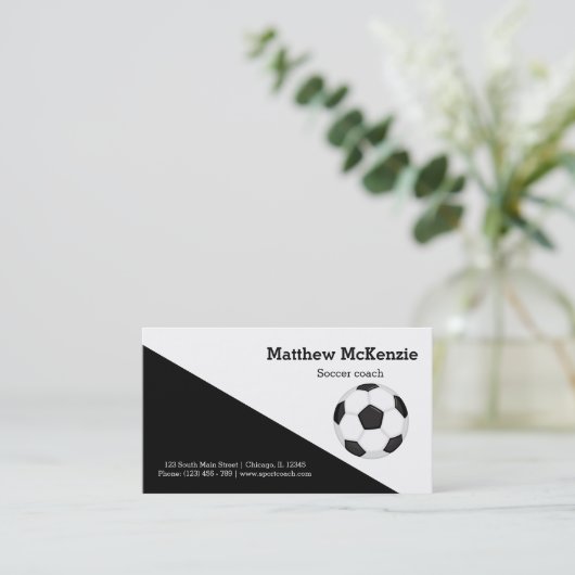 Professionele Voetbal coach Visitekaartje (Staand voorkant)