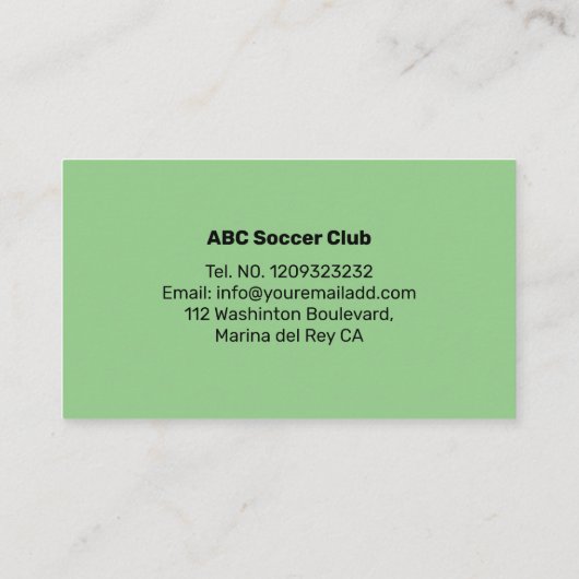 Professionele Voetbal coach Visitekaartje (Achterkant)