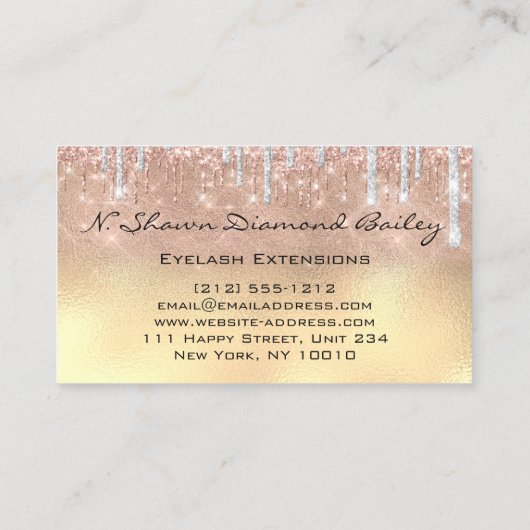 Professionele vormgeving Artiest Green Eyelash Blu Visitekaartje (Achterkant)