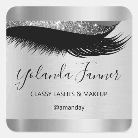 Professionele vormgeving Artist Eyelash Unieke Sil Vierkante Sticker (Voorkant)