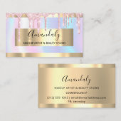 Professionele vormgeving Artist Licht Roze Drip Wa Visitekaartje (Voorkant / Achterkant)