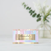 Professionele vormgeving Artist Licht Roze Drip Wa Visitekaartje (Staand voorkant)