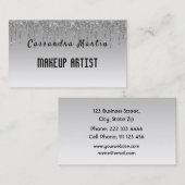 Professionele vormgeving met Silver Glitter Makeup Visitekaartje (Voorkant / Achterkant)