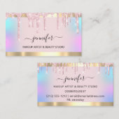 Professionele vormgeving roze roze holograaf Drip Visitekaartje (Voorkant / Achterkant)