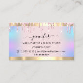 Professionele vormgeving roze roze holograaf Drip Visitekaartje (Achterkant)