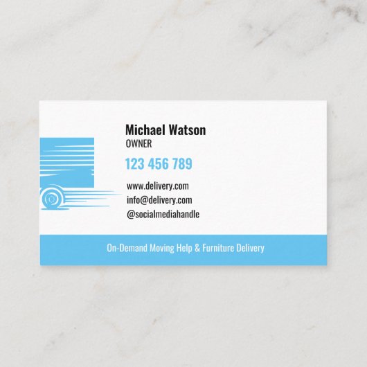 Professionele Vrachtwagen die Levering Vervoeren Visitekaartje (Achterkant)
