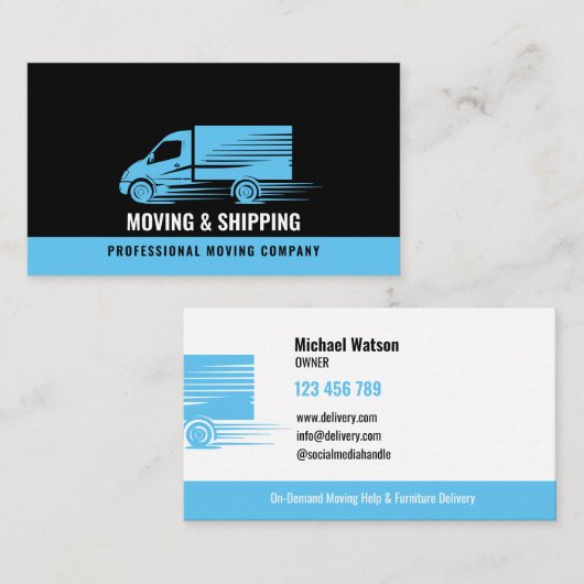 Professionele Vrachtwagen die Levering Vervoeren Visitekaartje (Voorkant / Achterkant)