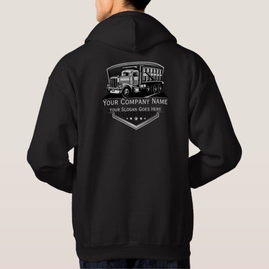 Professionele Vrachtwagen Transport Onderneming Hoodie (Achterkant)