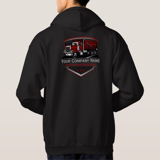 Professionele Vrachtwagen Transport Onderneming Hoodie (Achterkant)