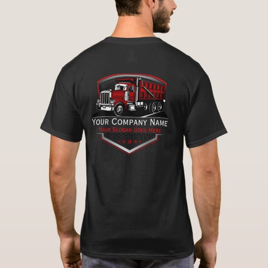Professionele Vrachtwagen Transport Onderneming T-shirt (Achterkant)