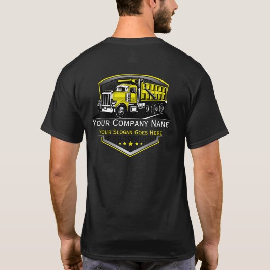 Professionele Vrachtwagen Transport Onderneming T-shirt (Achterkant)