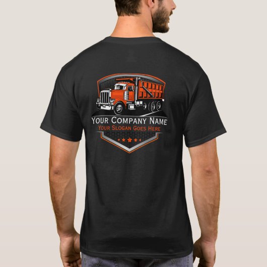 Professionele Vrachtwagen Transport Onderneming T-shirt (Achterkant)