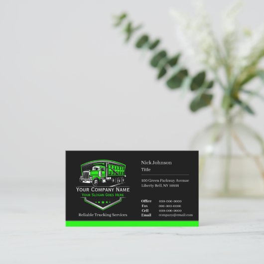 Professionele vrachtwagentransportbedrijf QR-code Visitekaartje (Staand voorkant)