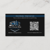 Professionele vrachtwagentransportbedrijf QR-code Visitekaartje (Achterkant)