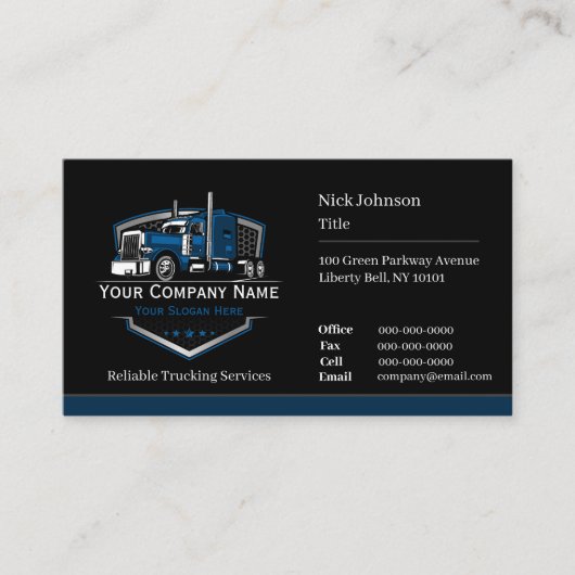 Professionele vrachtwagentransportbedrijf QR-code Visitekaartje (Voorkant)