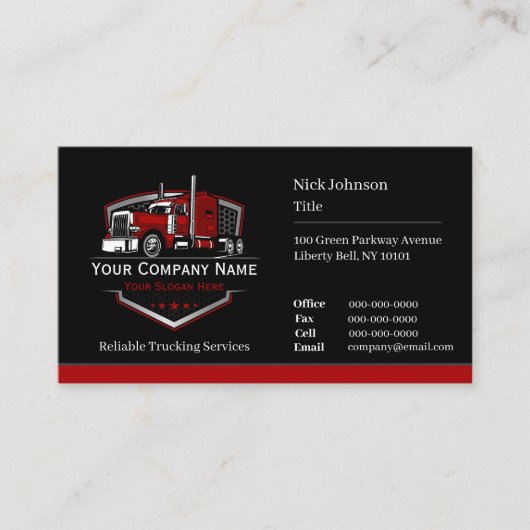 Professionele vrachtwagentransportbedrijf QR-code Visitekaartje (Voorkant)