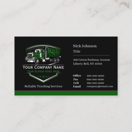 Professionele vrachtwagentransportbedrijf QR-code Visitekaartje (Voorkant)