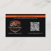 Professionele vrachtwagentransportbedrijf QR-code Visitekaartje (Achterkant)