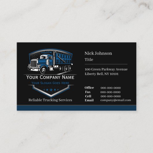 Professionele vrachtwagentransportbedrijf QR-code Visitekaartje (Voorkant)