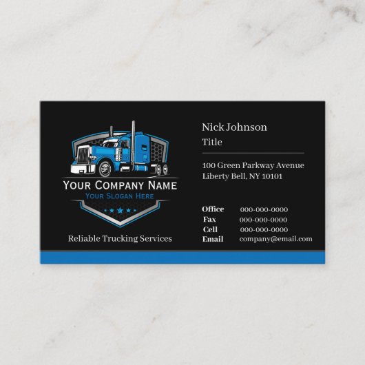 Professionele vrachtwagentransportbedrijf QR-code Visitekaartje (Voorkant)