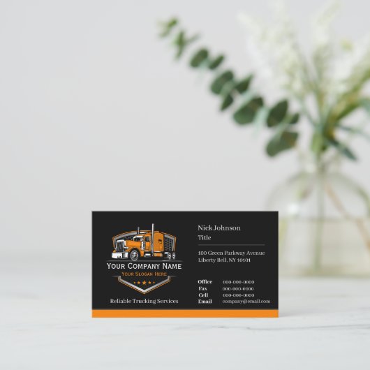 Professionele vrachtwagentransportbedrijf QR-code Visitekaartje (Staand voorkant)