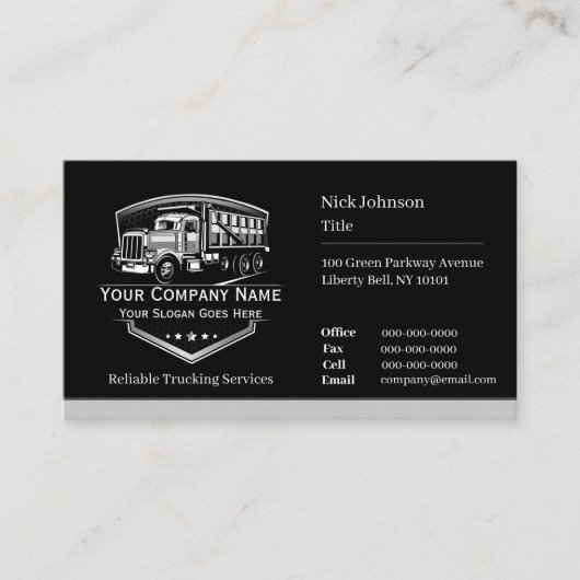 Professionele vrachtwagentransportbedrijf QR-code Visitekaartje (Voorkant)