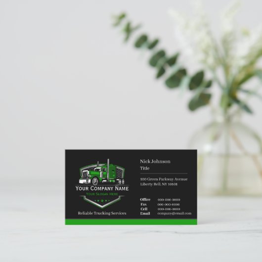 Professionele vrachtwagentransportbedrijf QR-code Visitekaartje (Staand voorkant)