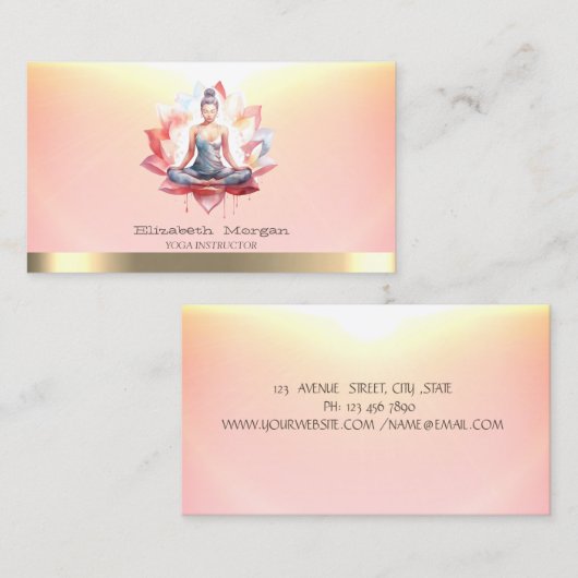 Professionele Vrouwen Lotus Yoga Visitekaartje (Voorkant / Achterkant)