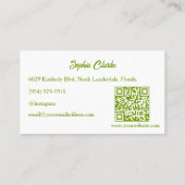 Professionele vruchten QR Code Diëtist Visitekaartje (Achterkant)