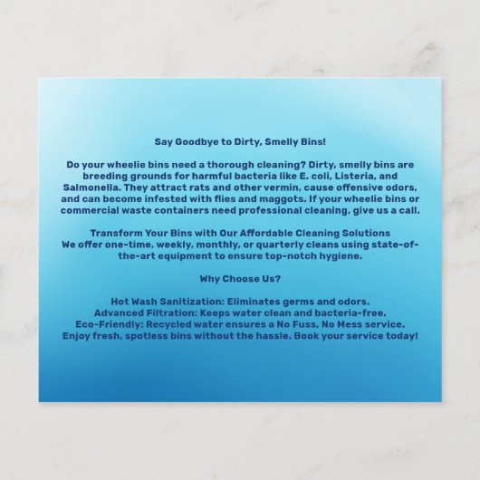 Professionele vuilreiniging flyer (Achterkant)