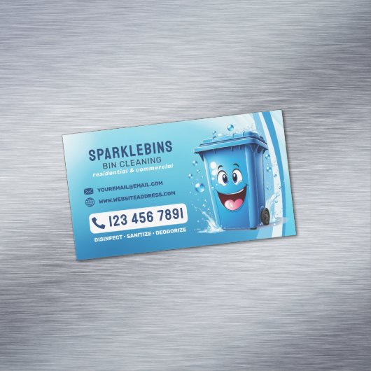 Professionele vuilreiniging magnetisch visitekaartje (Voorbeeld)